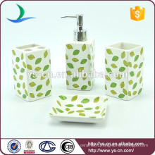 Wholesale Leaves Design Ceramic Accessories For The Bathroom